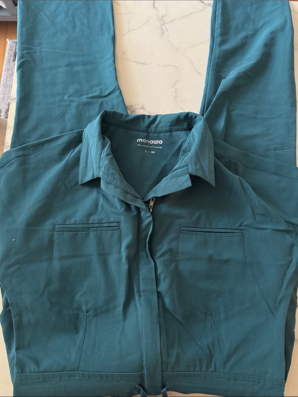 Mandala Teal Women's scrubs Jumpsuit